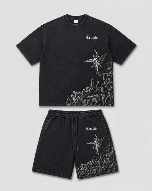 Ensemble oversize Fallen Angel — Noir délavé — mock-up